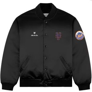Aime Leon Dore x New York Mets Satin Varsity Jacket